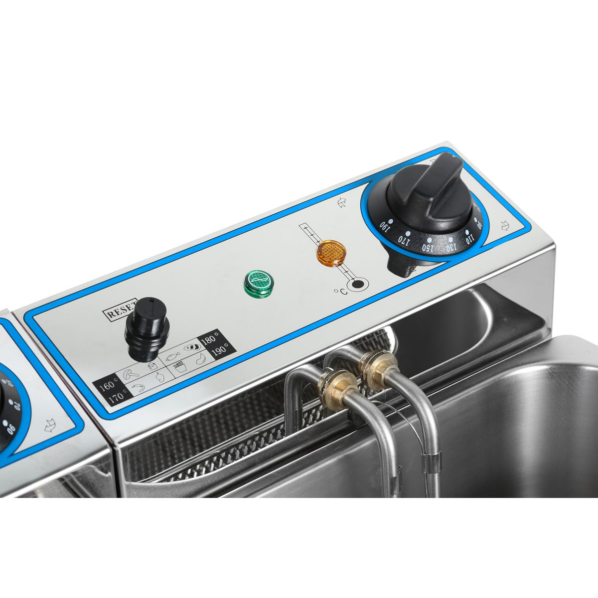 Commercial Electric Deep Fryer Countertop Double Tank 2x10 Litres 530x490x360mm - AFR008