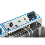 Commercial Electric Deep Fryer Countertop Double Tank 2x10 Litres 530x490x360mm - AFR008