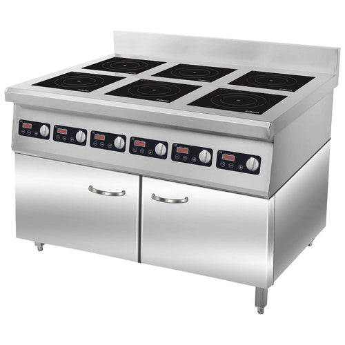 Commercial 6 Zone Induction Range 16.8kW 6 × 2.8kW 1100mm 220V - ALTAY400