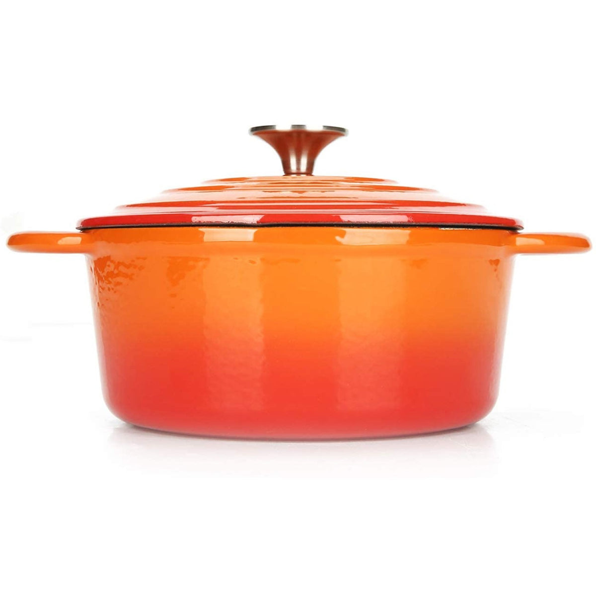 Enameled Cast iron Casserole Dish Round Orange ø24cm 4 litres - A24DQO