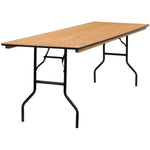Folding Banquet Catering Table 8ft Plywood 2430x760x760mm - AOX222