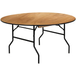 Round Folding Banquet Catering Table 5ft Plywood 1530x760 - AOX212