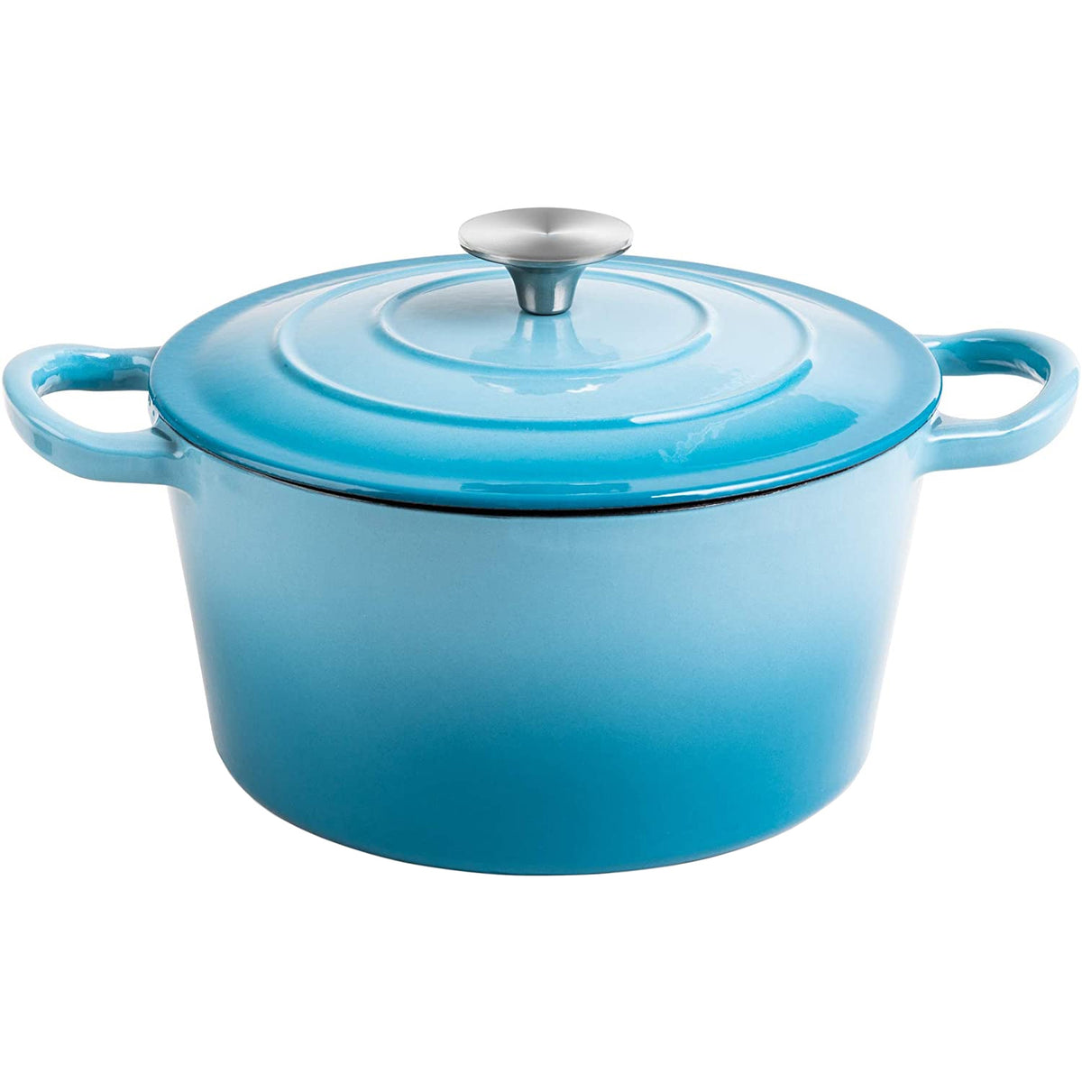 Enameled Cast iron Casserole Dish Round Turquiose ø20cm 1.5 litres - A20WT