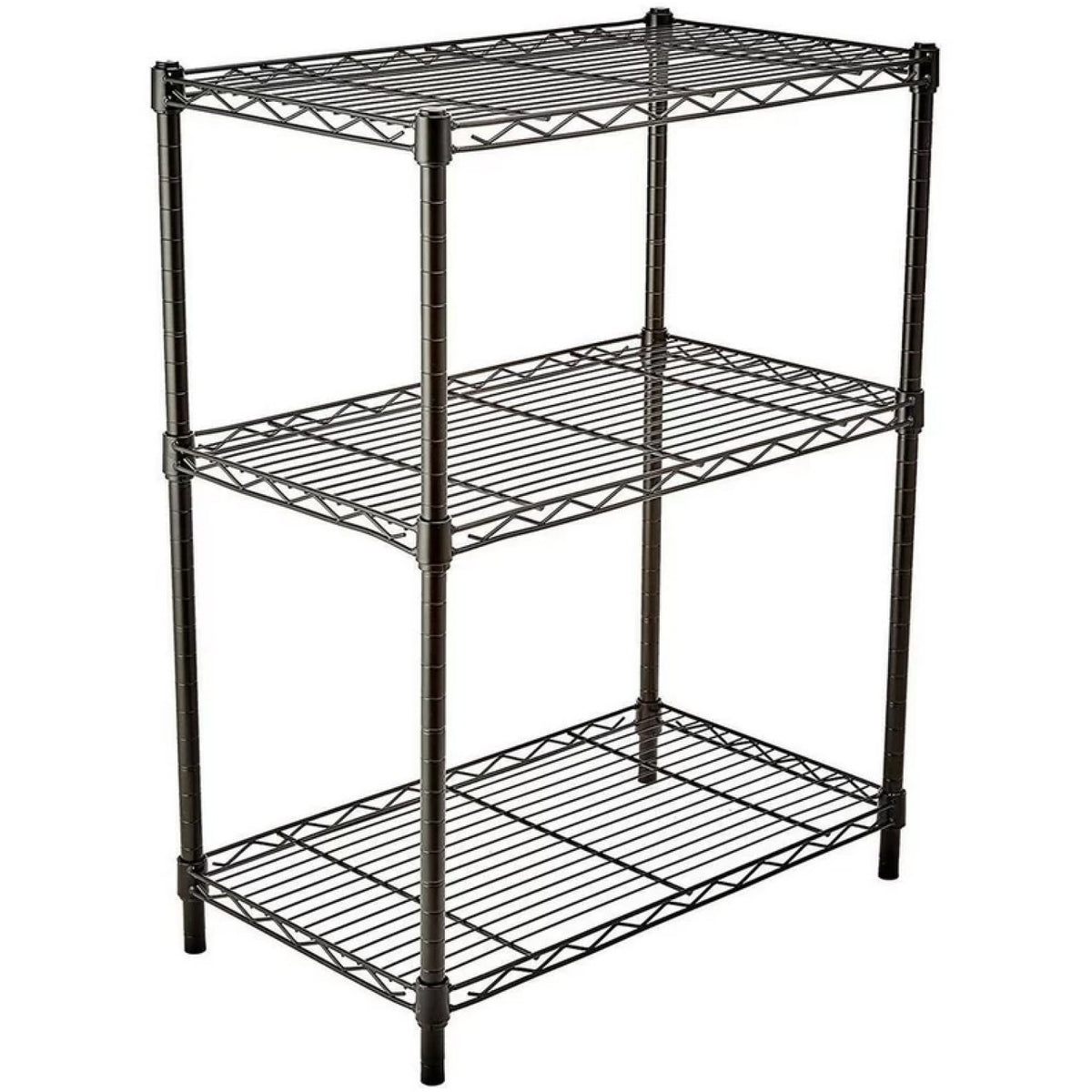 Light Duty Shelving Unit Mini 3 Tier Rack 270kg Width 600mm Depth 350mm Height 900mm Black Wire - AZON202