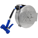 10m Stainless Steel Hose Reel Swing Bracket Automatic Rewind Silver and Blue - B71050110M