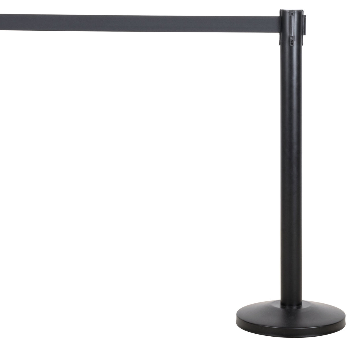 Black Barrier Post with Black Retractable Belt 2m - BBP01A