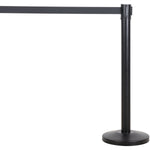 Black Barrier Post with Black Retractable Belt 2m - BBP01A