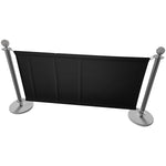 Commercial Queue Barrier Set with 2 Silver Ball Top Posts and Black Canvas Panel - BBP02ACB