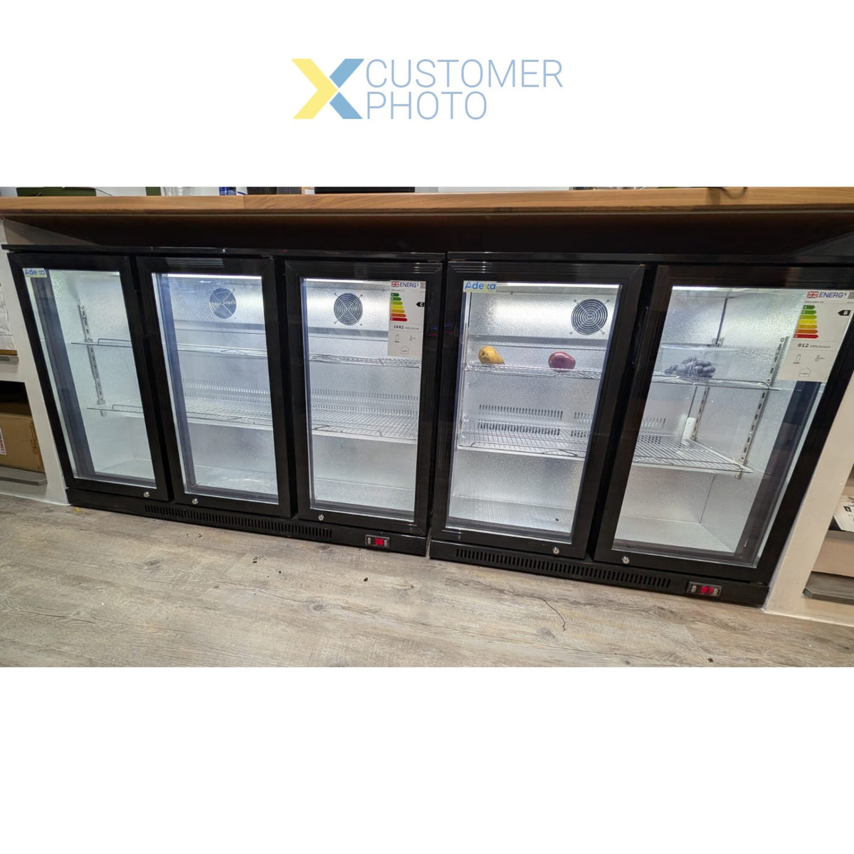 Back bar cooler 3 hinged doors 312 litres Black - BC03PP