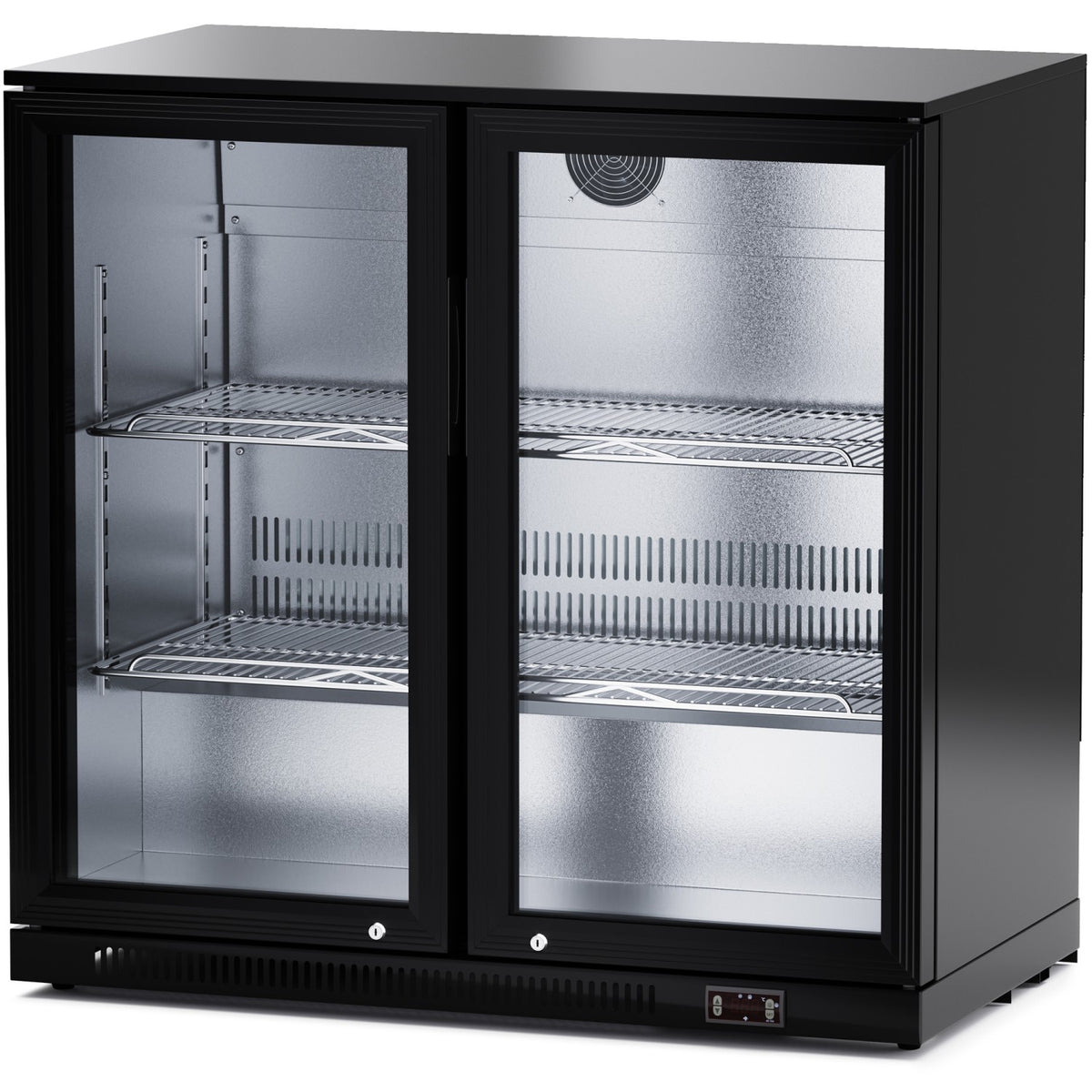 Back bar cooler 2 hinged doors 220 litres Black - BC02PP