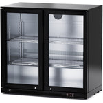Back bar cooler 2 hinged doors 220 litres Black - BC02PP
