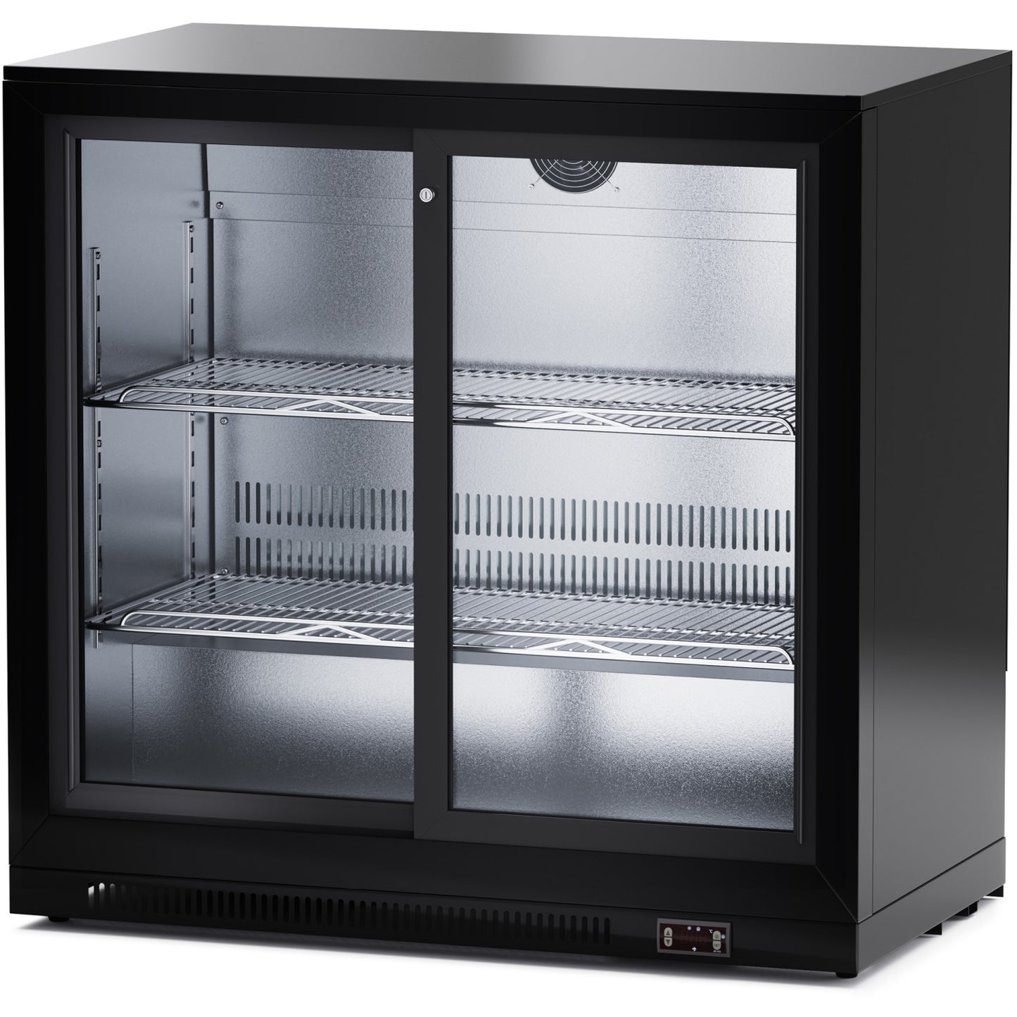 Professional 220L 2 Sliding Glass Door Back Bar Cooler – Black | BC02PS