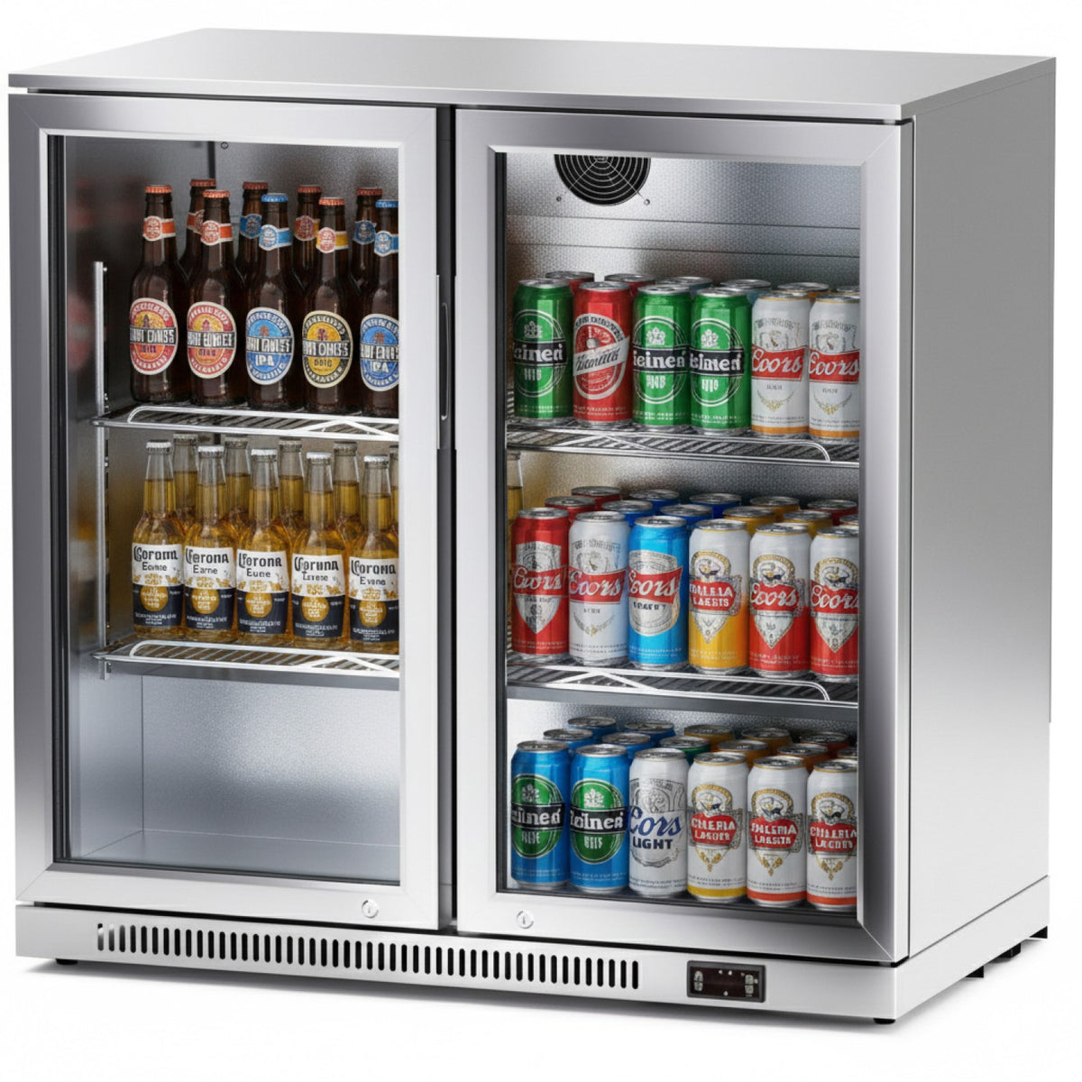 Back bar cooler 2 hinged doors 220 litres Stainless steel - SSBC02PP
