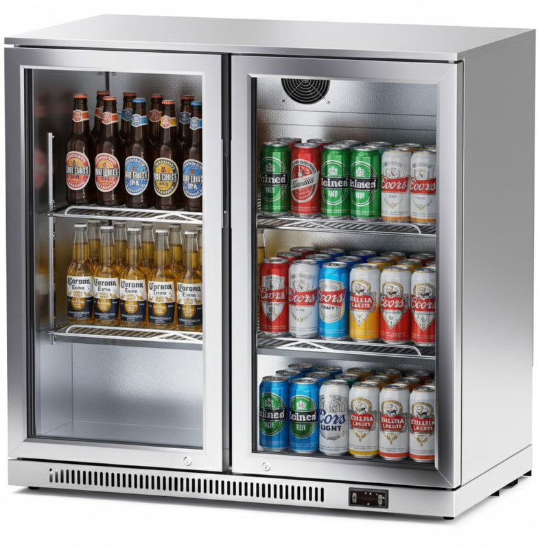 Back bar cooler 2 hinged doors 220 litres Stainless steel - SSBC02PP