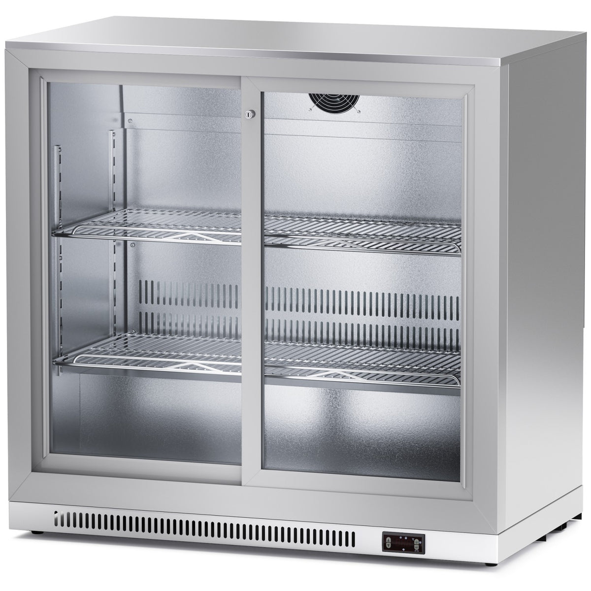 Back bar cooler 2 sliding doors 220 litres Stainless steel - SSBC02PS