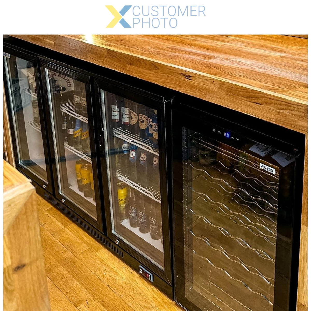 Back bar cooler 3 hinged doors 312 litres Black - BC03PP