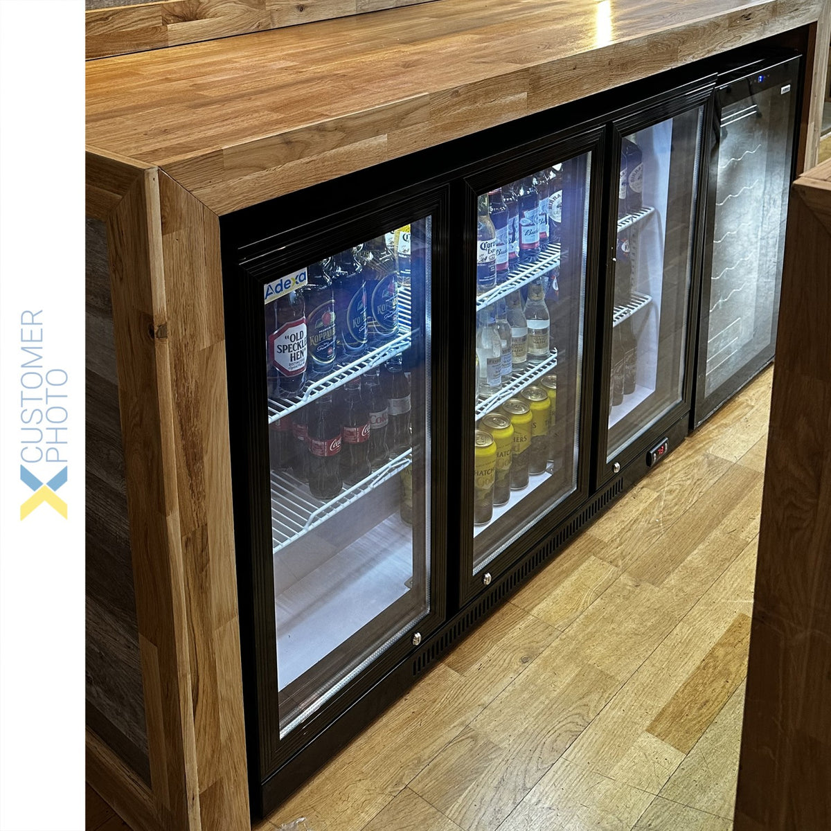 Back bar cooler 3 hinged doors 312 litres Black - BC03PP