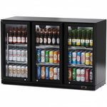 Professional 312L 3 Hinged Glass Door Back Bar Cooler – Black | BC03PP