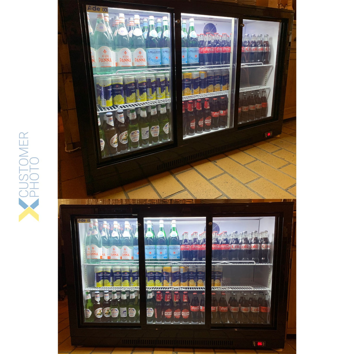 Back bar cooler 3 sliding doors 300 litres Black - BC03PS
