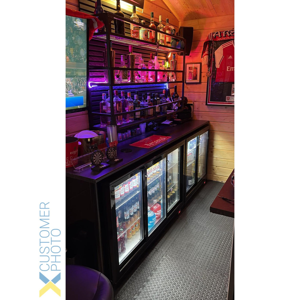 Back bar cooler 3 sliding doors 300 litres Black - BC03PS