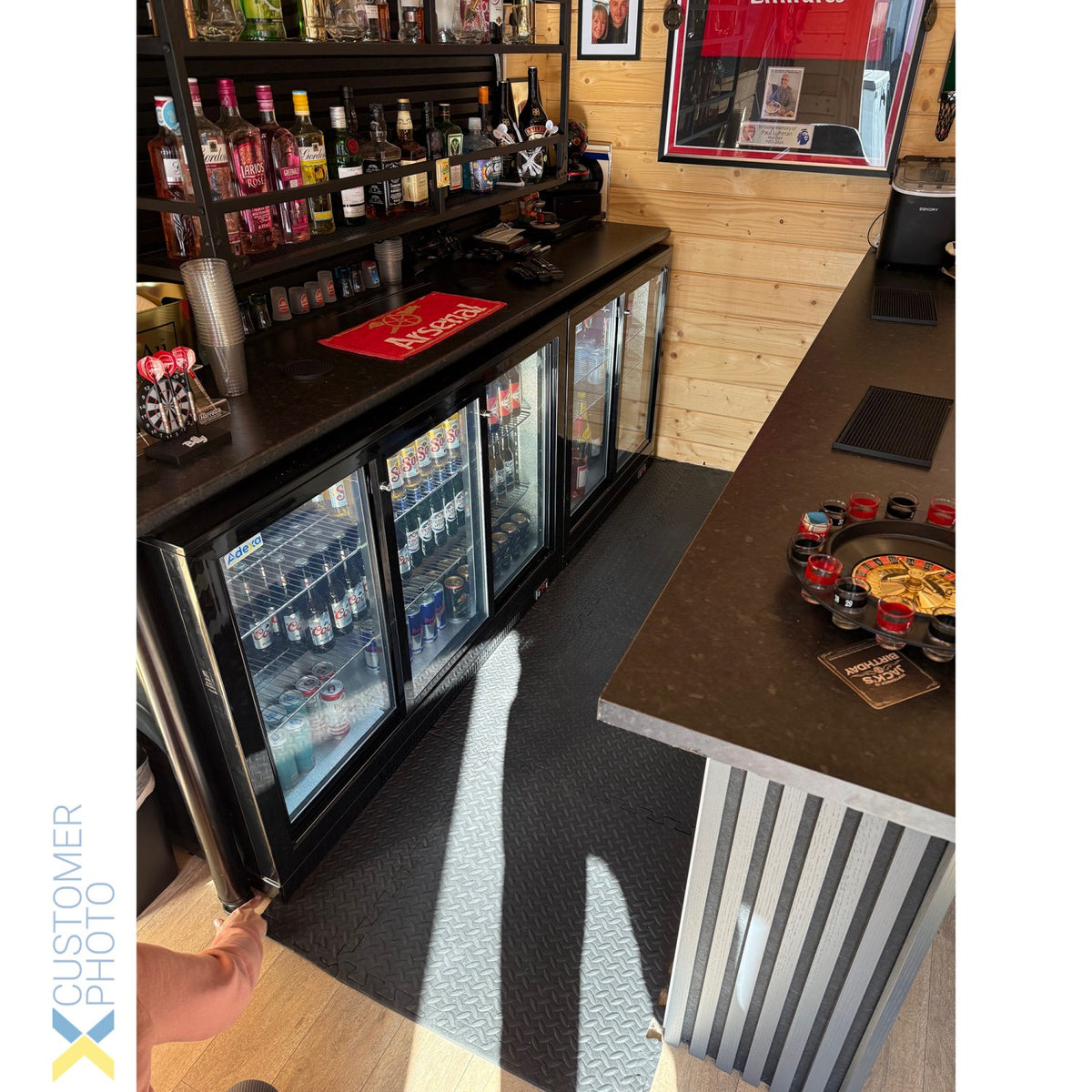 Back bar cooler 3 sliding doors 300 litres Black - BC03PS