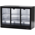 Professional 300L 3 Sliding Glass Door Back Bar Cooler – Black | BC03PS
