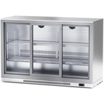 Back bar cooler 3 sliding doors 312 litres Stainless steel - SSBC03PS