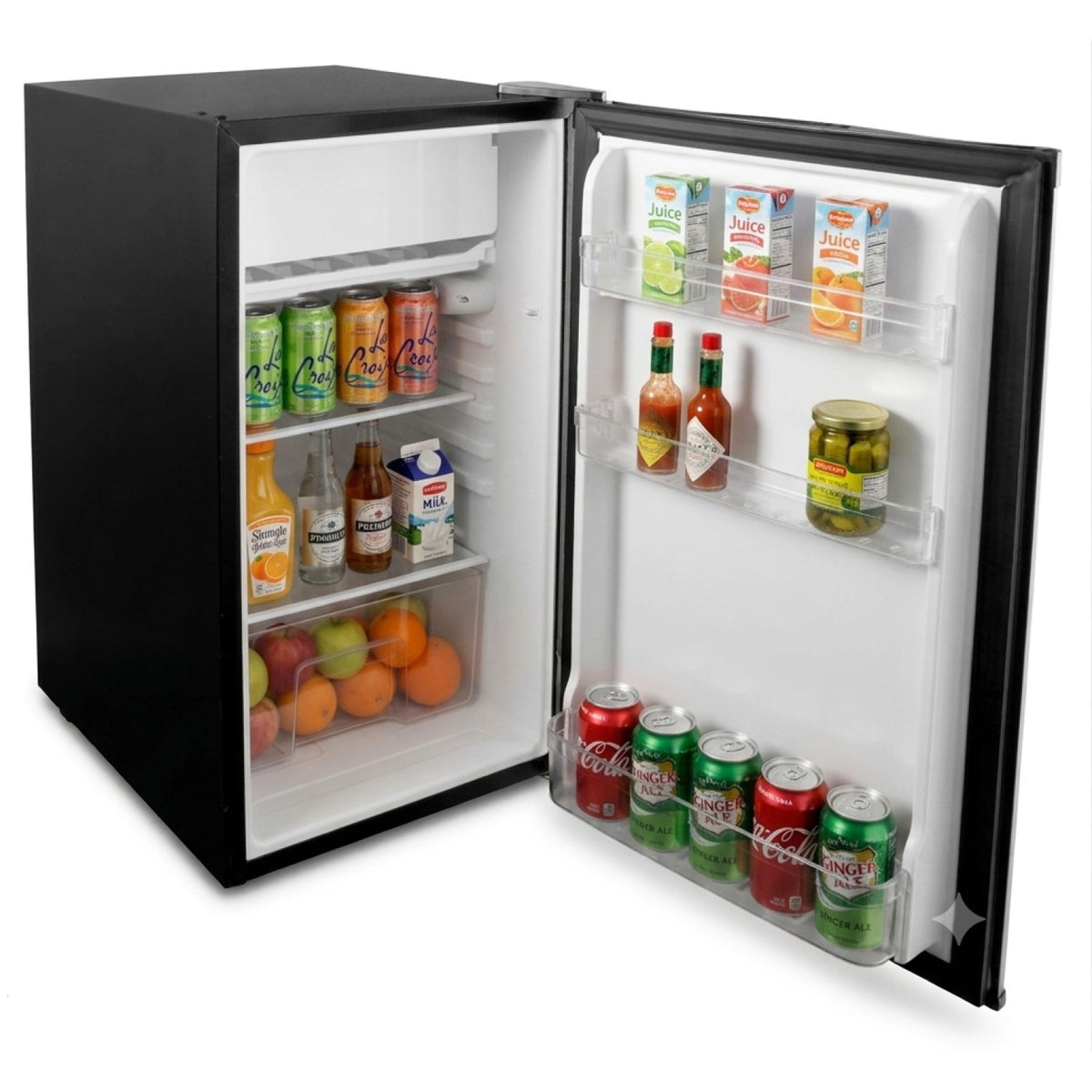 Undercounter Refrigerator 91 Litre Reversible Door Black - BC90