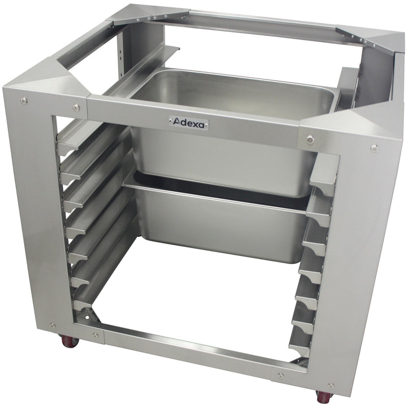 Combi/Convection Oven Base with GN Pan Rack Stainless Steel 7 Layers Mobile with Wheels Fits GN 1/1 Pans - BCF95N