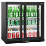 GGM Gastro BKTG220SSN 220L Back Bar Cooler — sliding door detail and interior storage