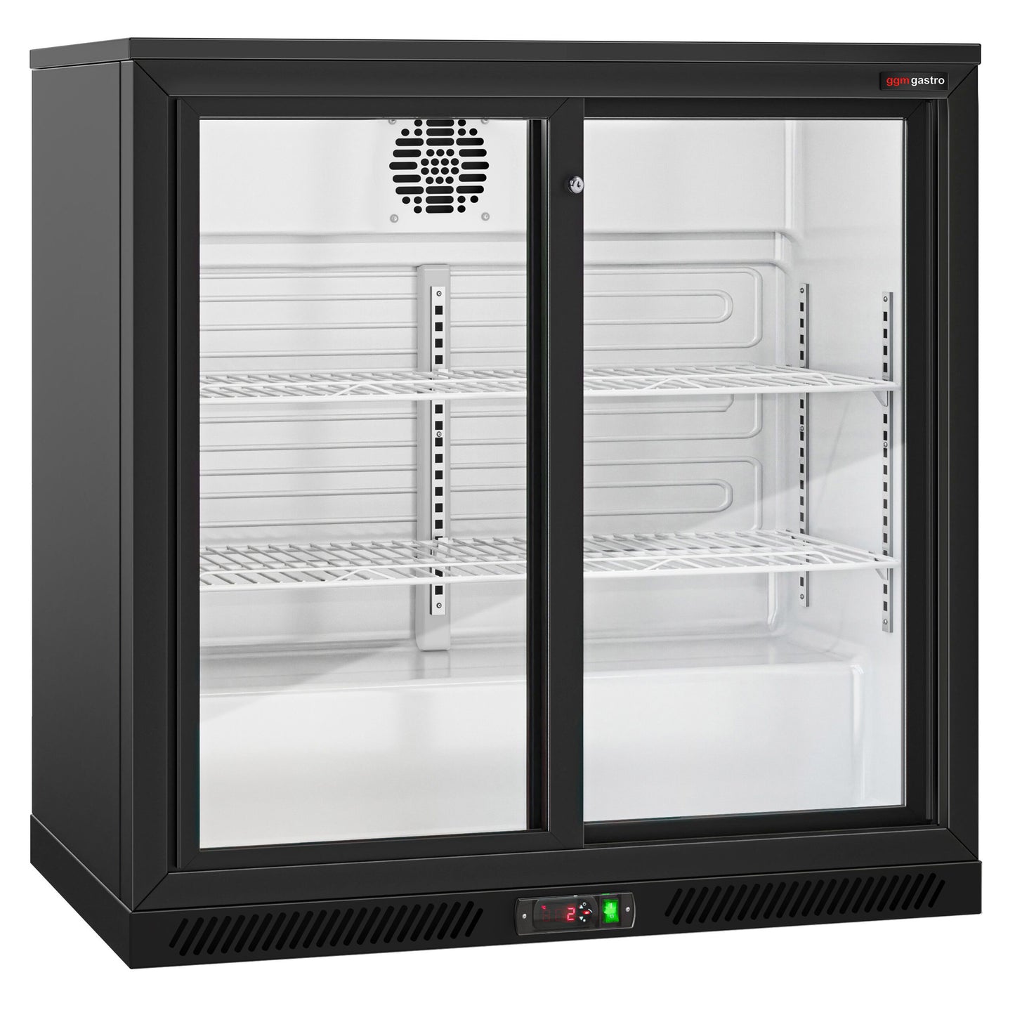 GGM Gastro BKTG220SSN 220L Back Bar Cooler — stocked with bottles