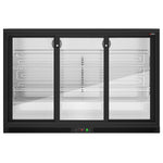 GGM Gastro BKTG320SSNN 320L Back Bar Cooler — angled front view showing sliding door mechanism