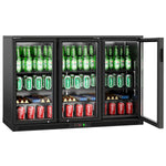 GGM Gastro BKTG320SN-UK 320L Back Bar Cooler 1350mm — front view closed 3 hinged glass doors