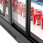 GGM Gastro BKTG320SSNN 320L Back Bar Cooler — sliding door handle and lock detail