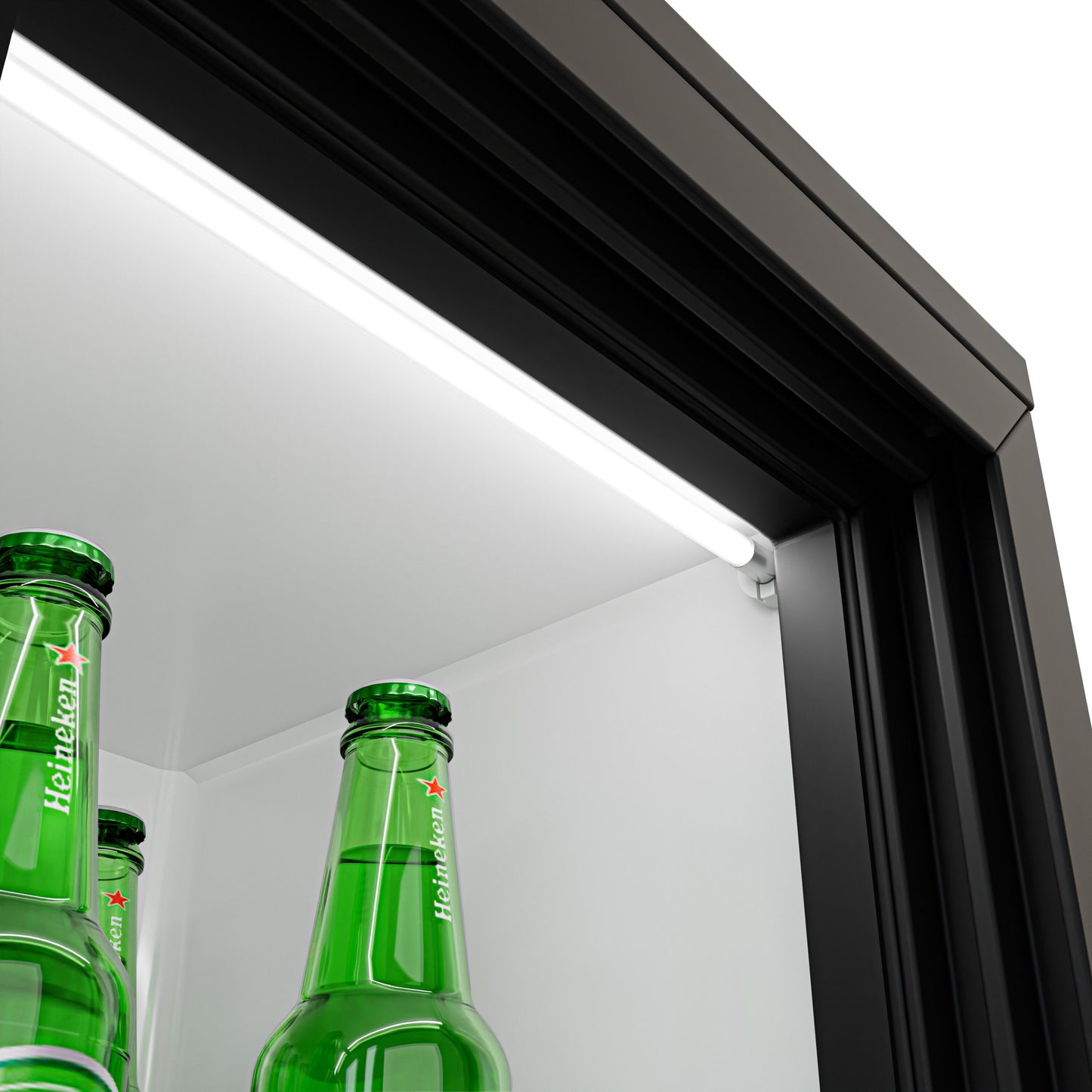 GGM Gastro BKTG220SSN 220L Back Bar Cooler — sliding door detail with lighting