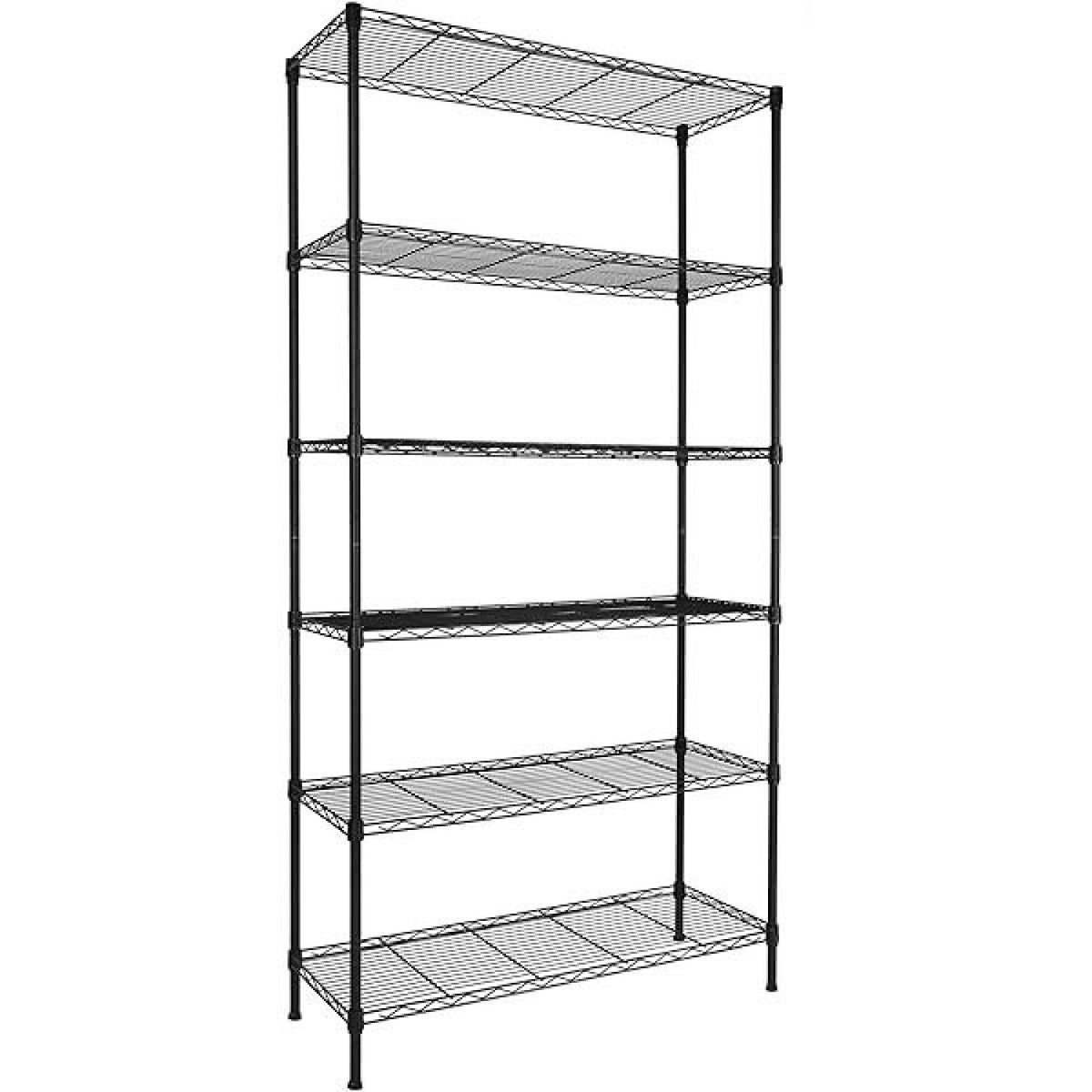 Commercial Shelving unit 6 tier 200kg/shelf Width 1200mm Depth 350mm Black wire - EB12035200A6