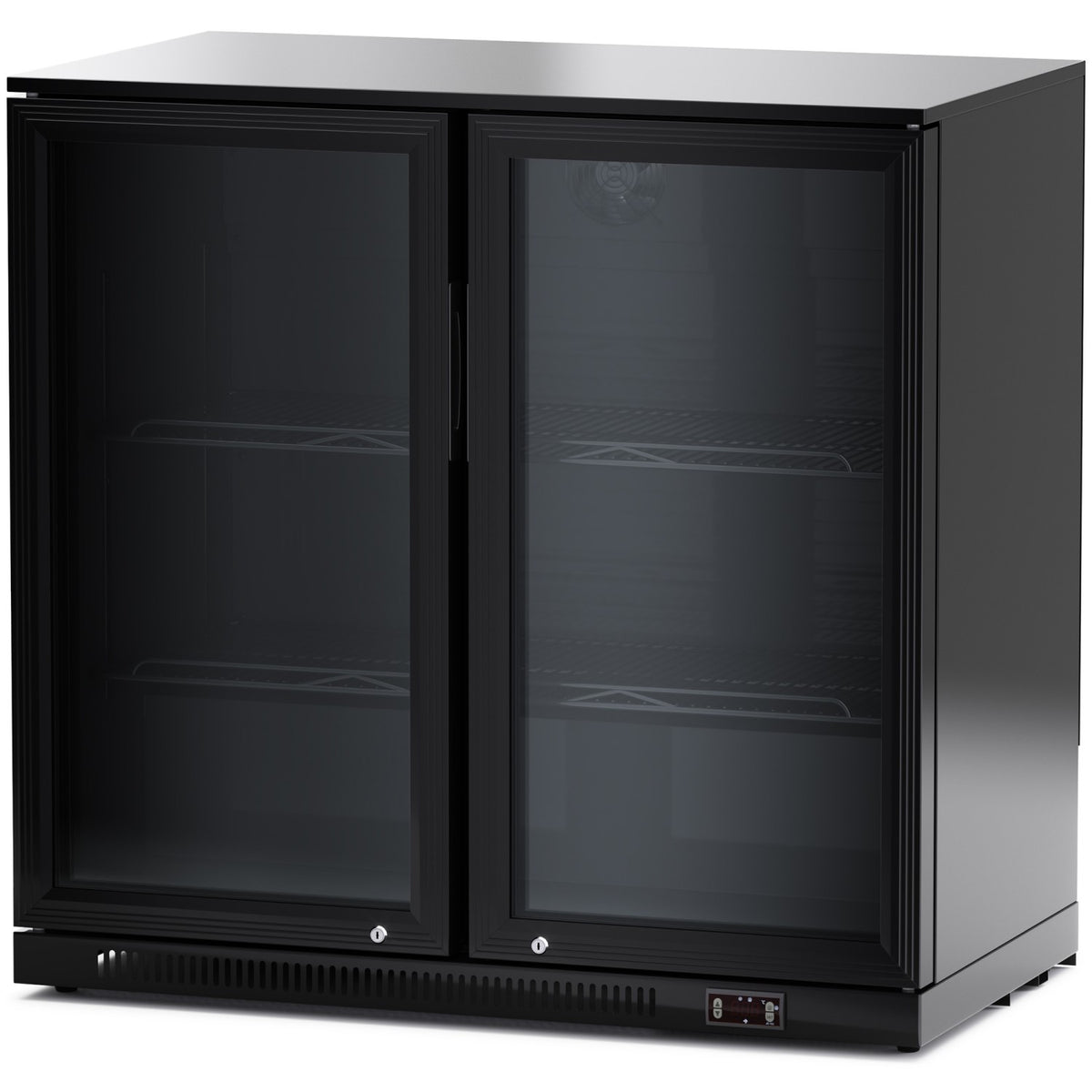 Back bar cooler 2 hinged doors 220 litres Black - BLBC02PP