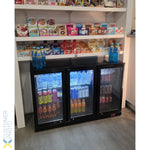 Back bar cooler 3 hinged doors 312 litres Black - BLBC03PP