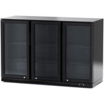 Professional 312L 3 Hinged Glass Door Back Bar Cooler – Black | BLBC03PP