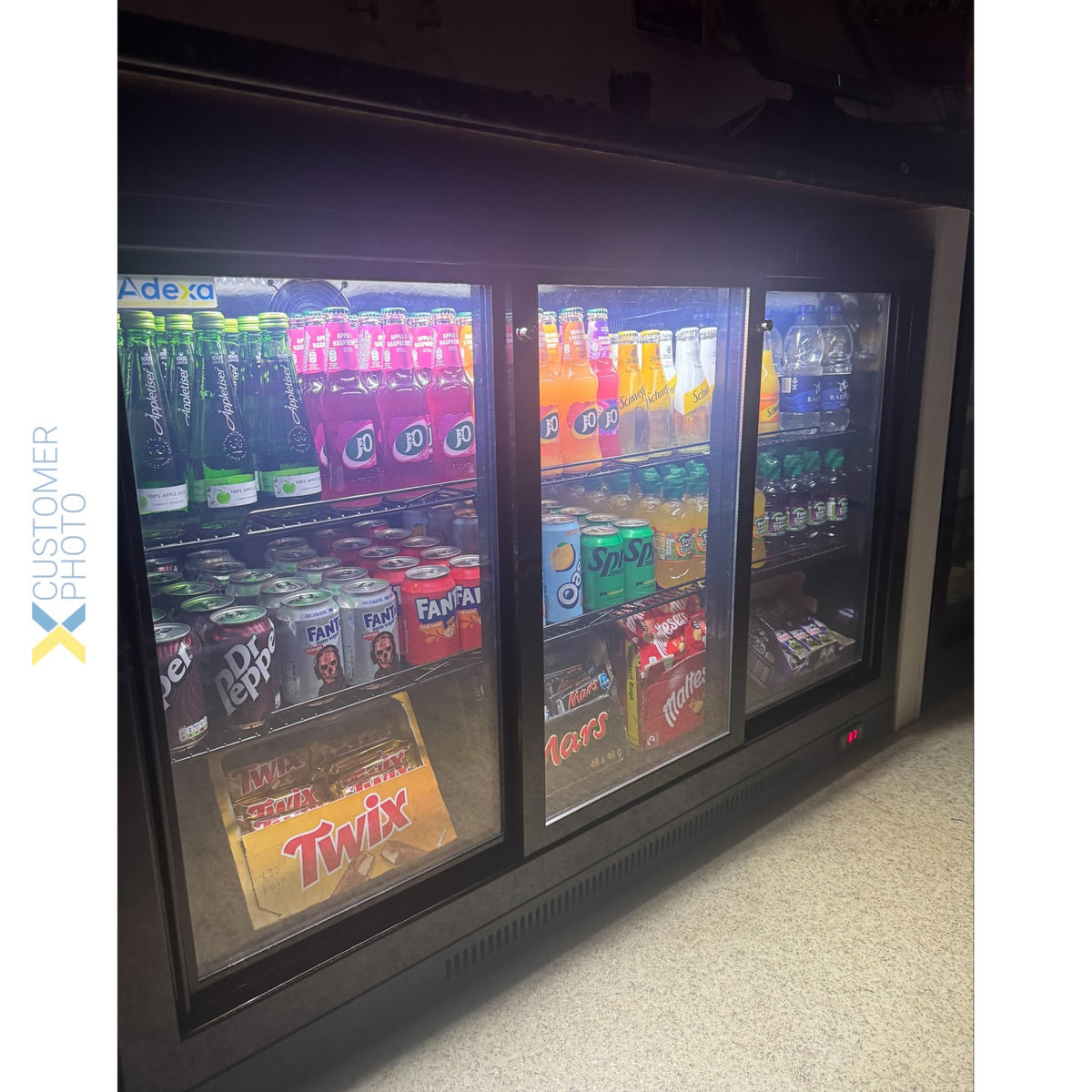Back bar cooler 3 sliding doors 300 litres Black - BLBC03PS