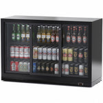Back bar cooler 3 sliding doors 300 litres Black - BLBC03PS
