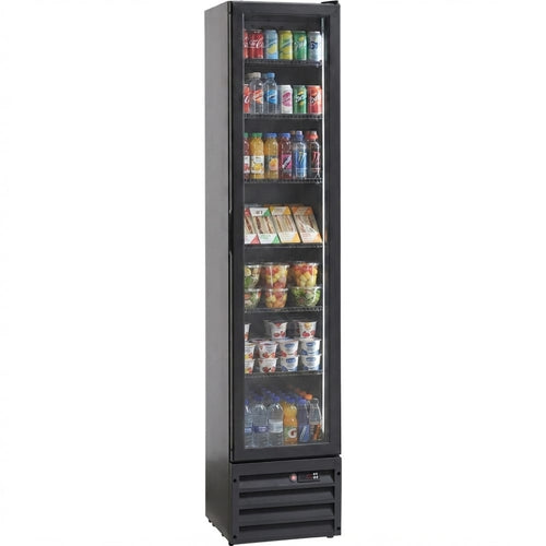 Commercial Display Refrigerator with Glass door 220 litres Black - BLG2201M