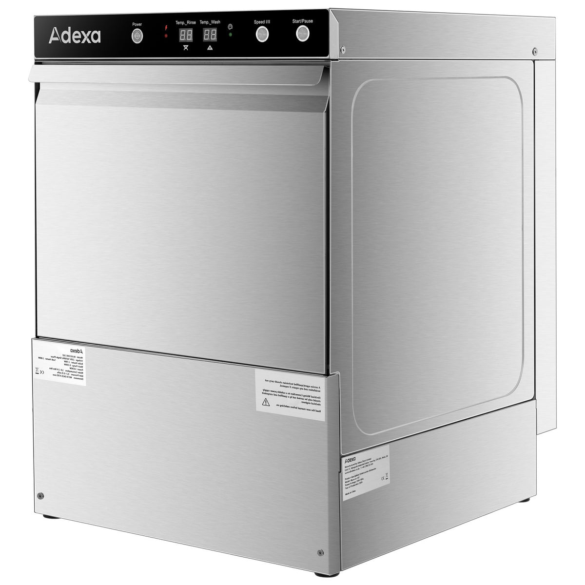 Commercial Undercounter Dishwasher 500x500mm 40 Racks/h 3.03kW - BLUECORE102