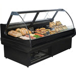 Serve over Deli counter Curved glass front Width 2600mm - BLUEL126
