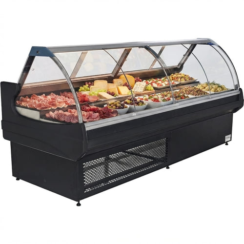 Serve over Deli counter Curved glass front Width 1980mm - BLUEL120