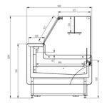 1955mm Wide Flat Glass Serve Over Counter Display Fridge 330 Litres Ventilated Cooling - BLUEL164