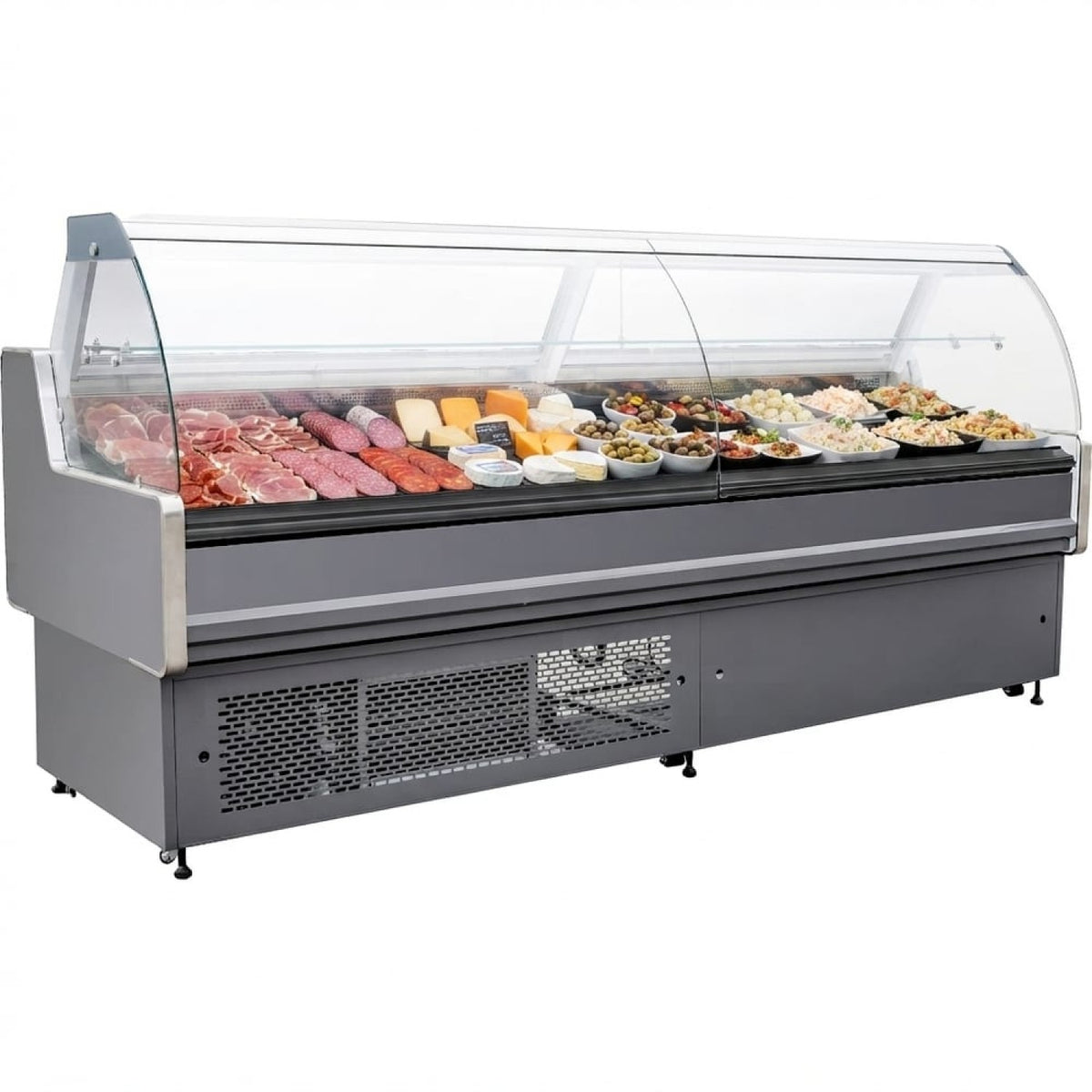 Serve Over Deli Counter Curved Glass Front 2500x850x1200mm - BLUEL414