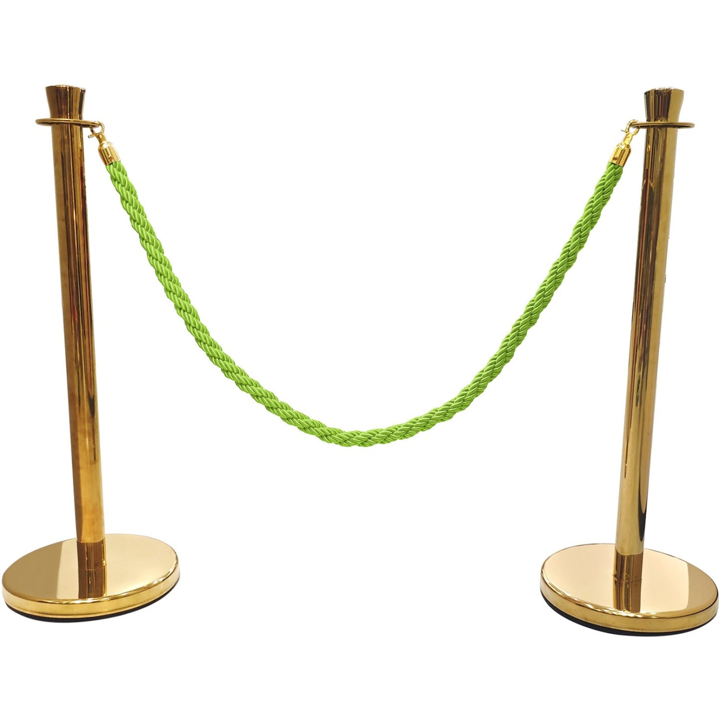 Green Braided Stanchion Rope with Gold ends 1.5m - BR01GG