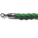 Green Braided Stanchion Rope with Silver ends 1.5m - BR01GS