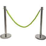 Green Braided Stanchion Rope with Silver ends 1.5m - BR01GS